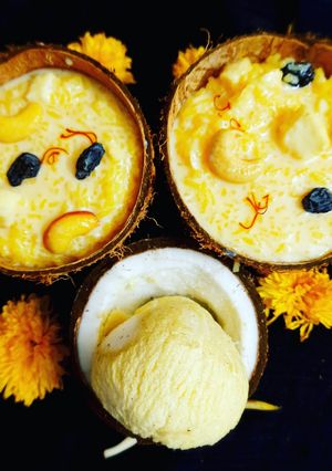 A picture of Coconut Blossom Phirni.