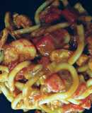 Udon con salsa pad thai
