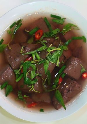 Hình của món Tiết luộc mềm mịn.