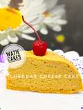 Cheddar cheese cake pakai baskom