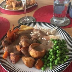Sticky red wine, rosemary and thyme gravy A picture of Sticky red wine, rosemary and thyme gravy.