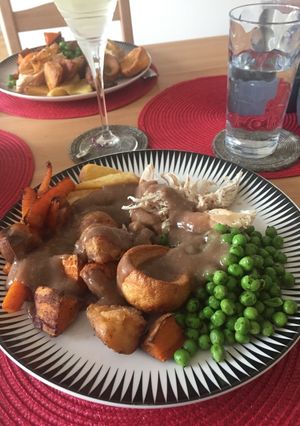 A picture of Sticky red wine, rosemary and thyme gravy.