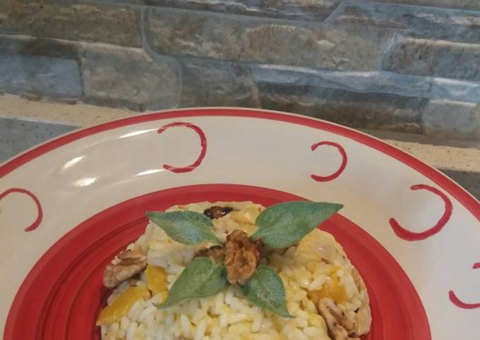 Come a Preparare Veloce Risotto con noci e pancetta croccanti..e zucca🎃