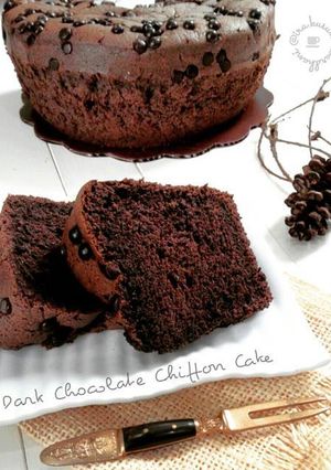 Foto resep Dark Chocolate Chiffon Cake