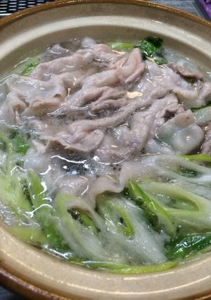 A picture of Easy Lettuce and Pork Shabu-Shabu Hot Pot.