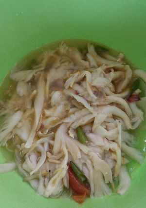 Foto resep Jamur tumis ikan teri+irisan cabe ijo