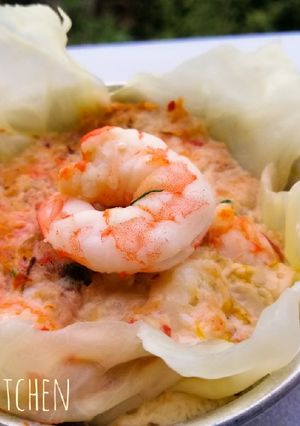รูปของ ห่อหมกหมูกุ้ง(แบบง่าย)​