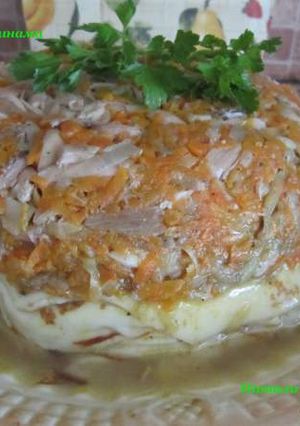 Фото Курица с блинами.