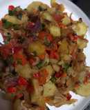 Stir fry plantain and sweet potatoes