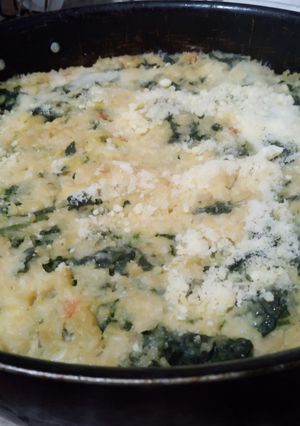 Una foto de Soufflé de espinaca y arroz