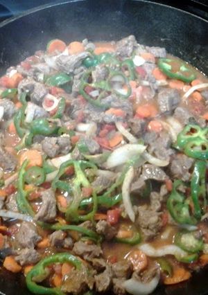 A picture of Beef Tips from Hell.