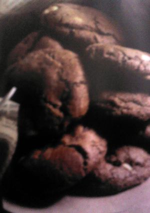 A picture of Triple Choc Chip Cookies.