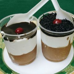 A picture of Creamy chocolate mousse.