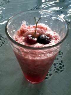 A picture of skull damage cherry plum mocktails.