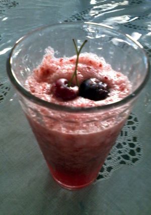 A picture of skull damage cherry plum mocktails.