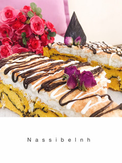عکسی از دستور کیک کدوحلوایی موجدار با روکش نارگیل