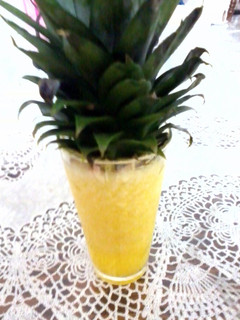 A picture of skull damage pineapple mango mocktails.