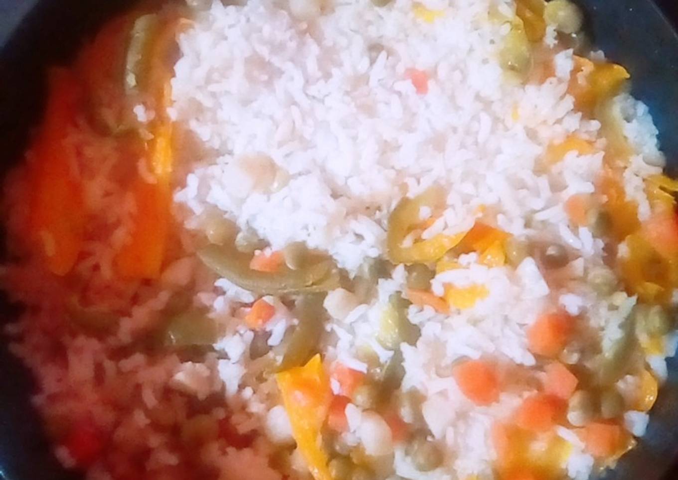 White rice with green beans 🍛: