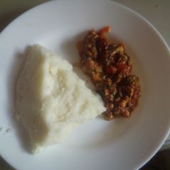 A picture of Fish Fillet with Ugali.