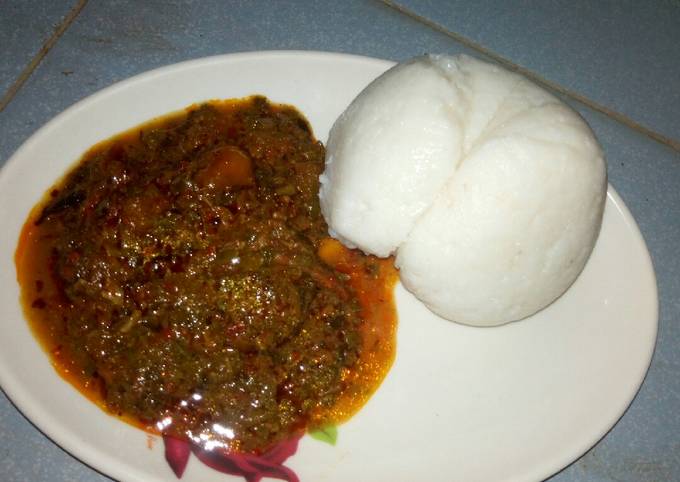 Maize swallow with egusi soup