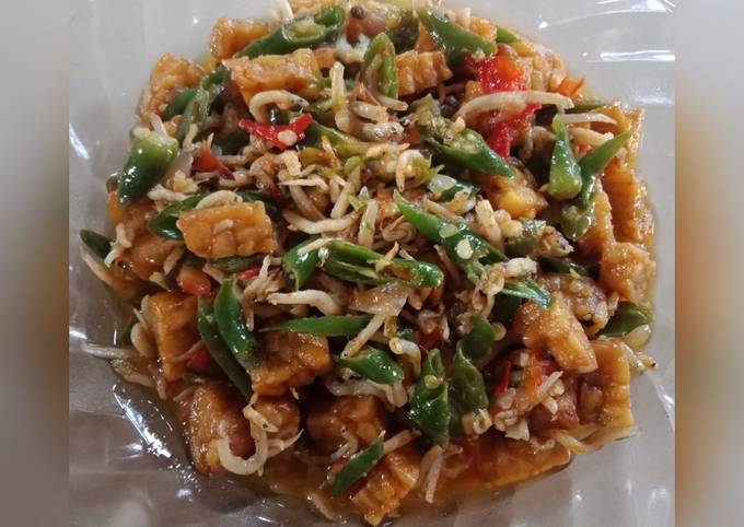 Resep Tumis teri tempe cabe ijo mercon oleh Liza Cookpad