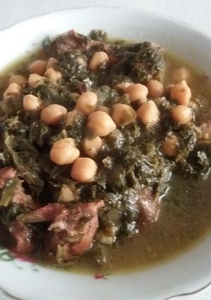 عکسی از دستور گوشت نخود و اسفناج