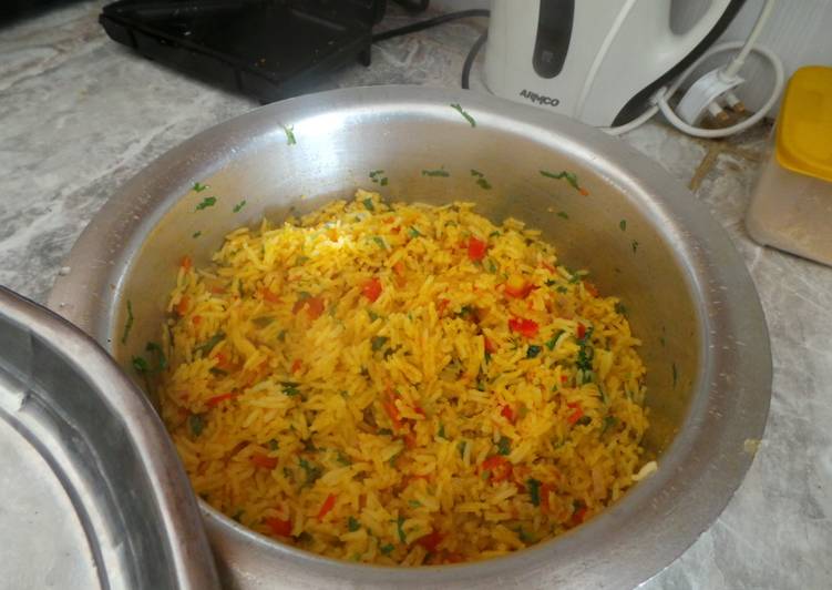 Coconut Fried Rice with butter-steamed veggies