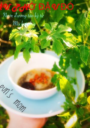 Hình của món TÀO PHỚ ĐẬU ĐỎ(nước đường táo kỷ tử) mix chia.