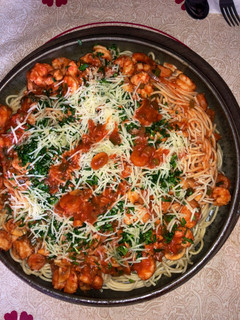 Una foto de Fideos con Langostinos