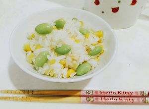 Foto resep Nasi Jagung & Edamame MPASI 1y+