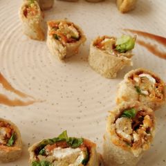 A picture of Veggies cheese swiss roll.
