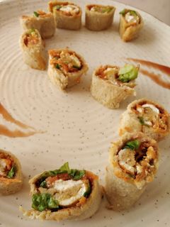 A picture of Veggies cheese swiss roll.