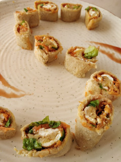 A picture of Veggies cheese swiss roll.