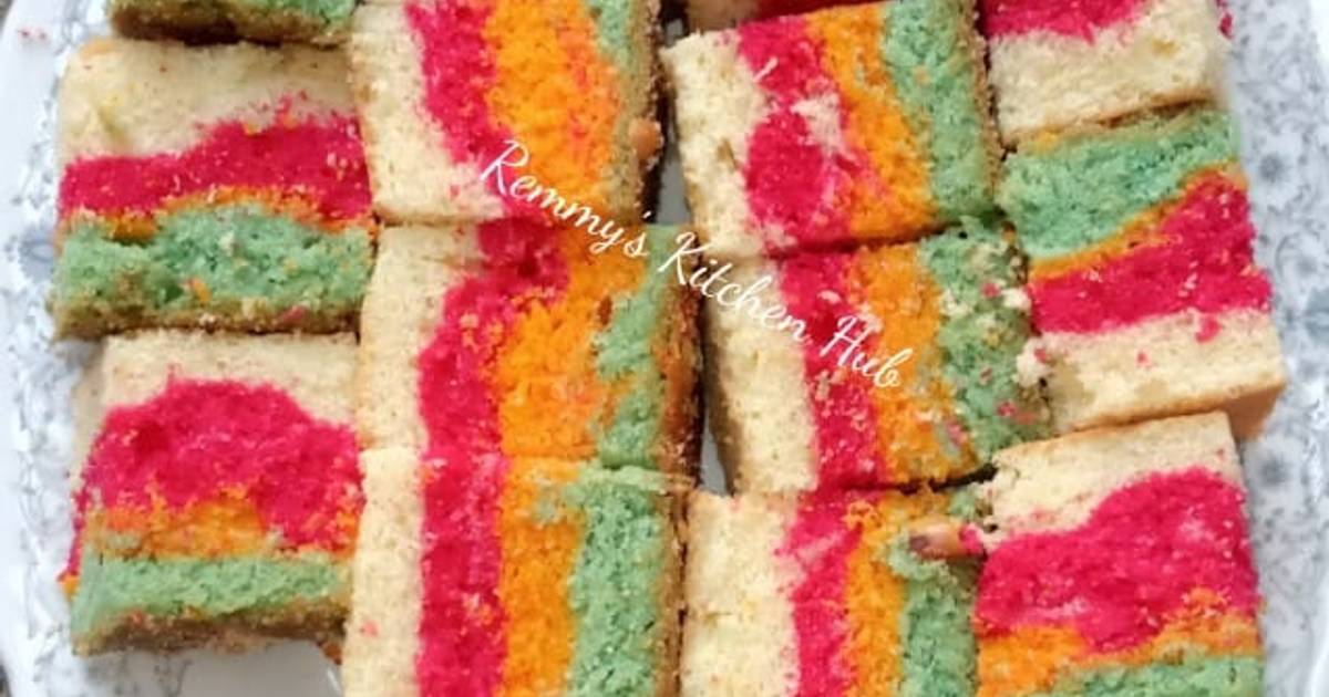 Rainbow Cake - Best Rainbow Cake with Rich's Butter Creme