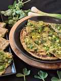 Stuffed Bajri rotlo with spring onions and methi