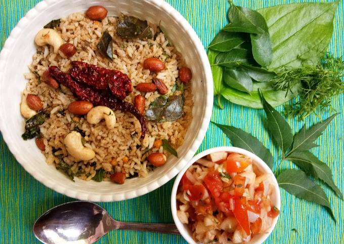 The 4-Leaves South Indian Rice with salad