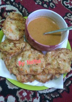 Foto resep Bakwan Sayur + Sambel Kacang