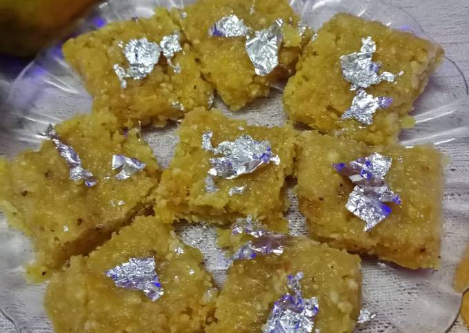 Orange coconut burfi