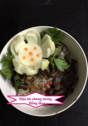 Hình của món Đậu hủ chưng tương (chay).