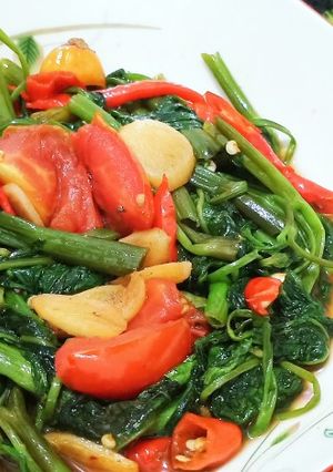 Foto resep Tumis kangkung belacan / tumis kangkung terasi / cah kangkung