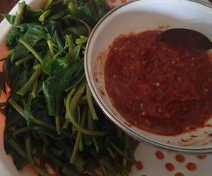 Resep mudah Rujak kangkung Yummy Mantul