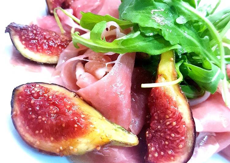 Jamón serrano con brevas salteadas