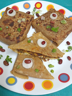 A picture of Rajma Paneer Bharwa (stuffed) Paratha.