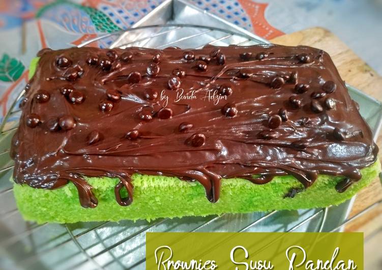 Brownies susu pandan