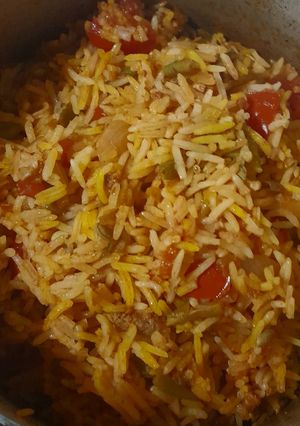 عکسی از دستور لوبیا پلو با گوشت چرخ شده(Bean pilaf with minced meat)