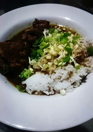 Foto resep Nasi rawon iga