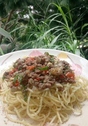 Foto resep Spagety Chili Beef Sautes
