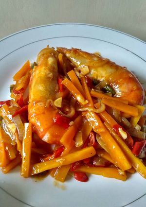 Foto resep Udang Galah Asam Pedas Manis