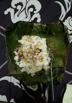 Foto resep Nasi liwet bakar masak ricecooker isian tumis tongkol