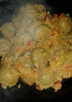 Una foto de Arroz con champigñones